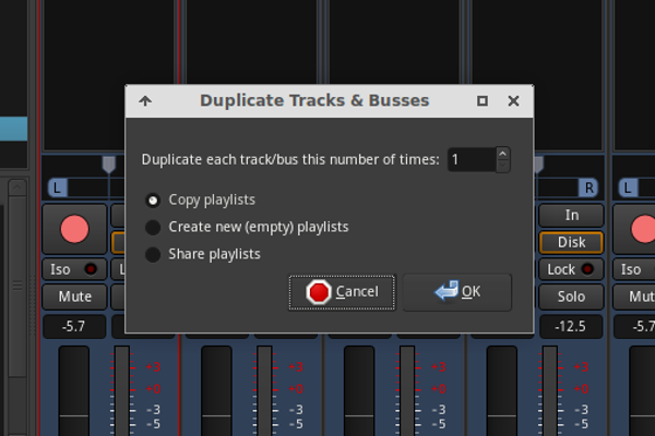 Track duplicate playlist options