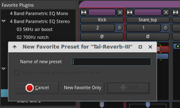 Saving preset name in plugin sidebar