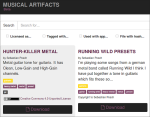 Find presets, synth patches, sample libraries with new website, Musical Artifacts