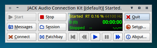 Qjackctl's main window