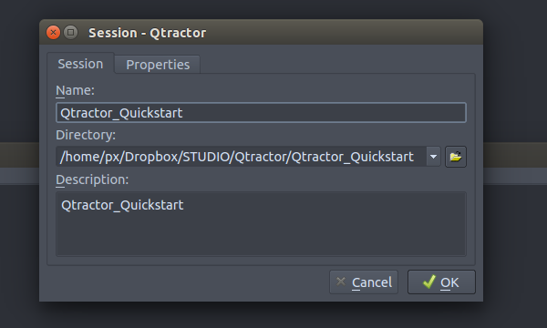 Qtractor will create any missing path directory for you